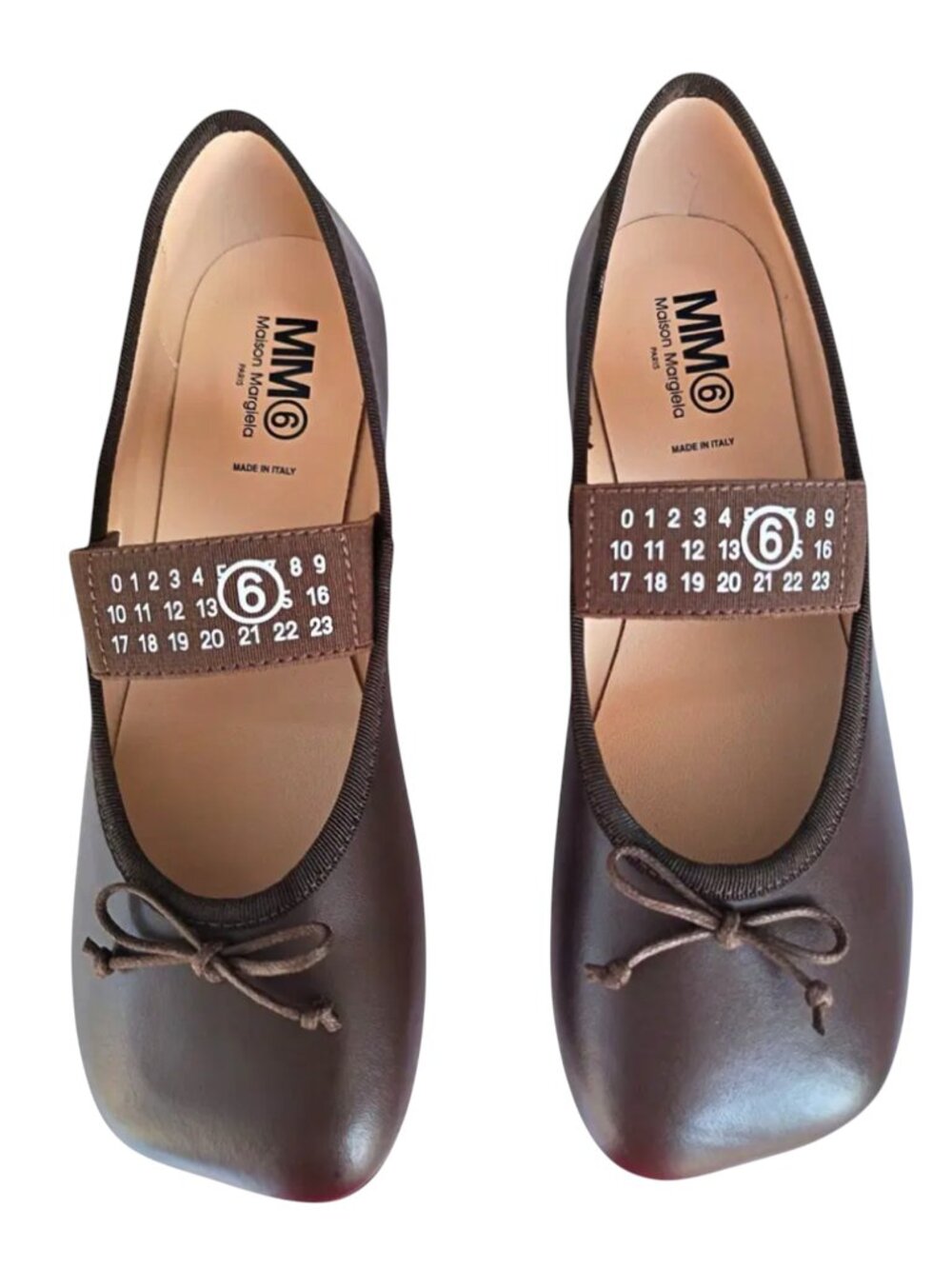 MM6 MAISON MARGIELA Bow-detailed leather ballet flats